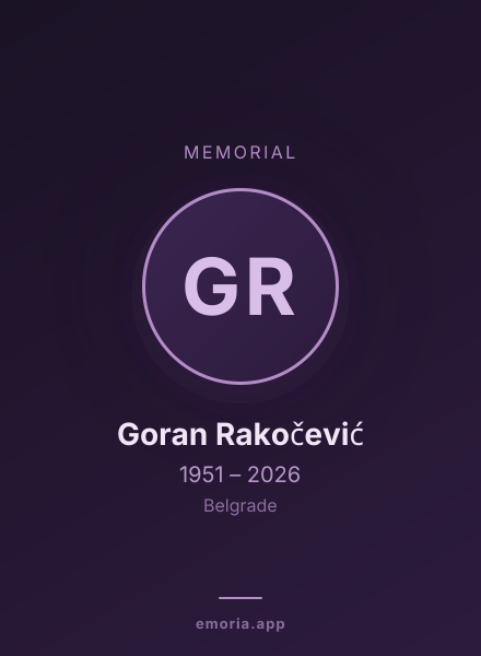 Memorial portrait of Goran Rakočević