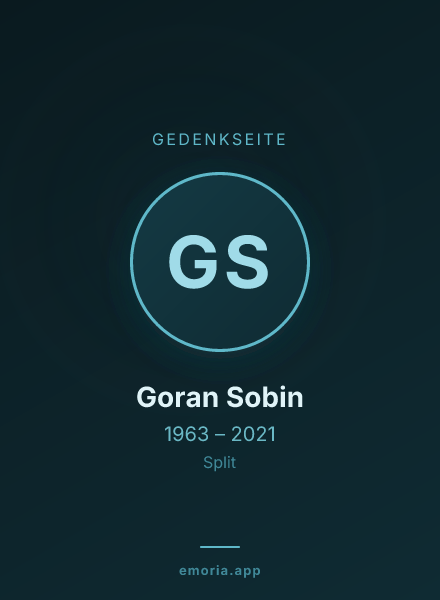 Gedenkportrait von Goran Sobin
