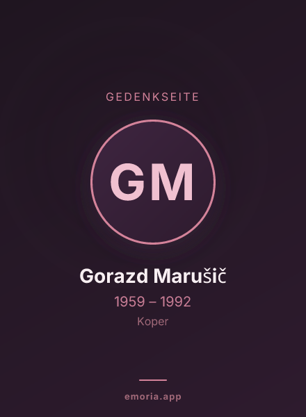 Gedenkportrait von Gorazd Marušič