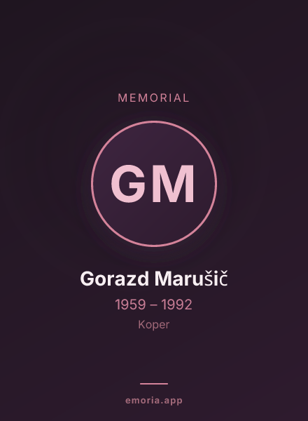 Memorial portrait of Gorazd Marušič