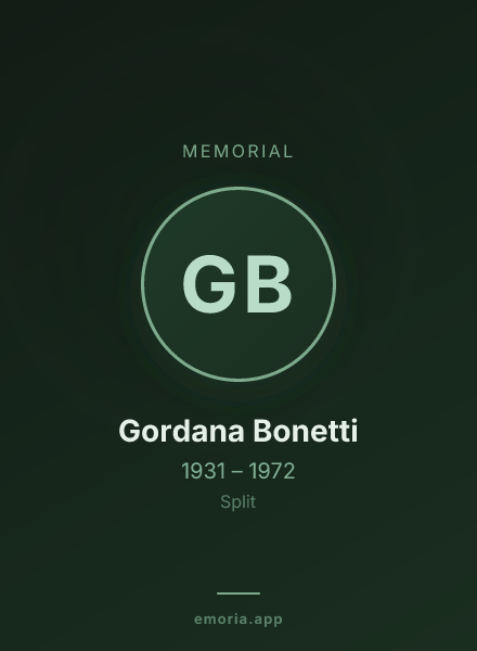 Memorial portrait of Gordana Bonetti