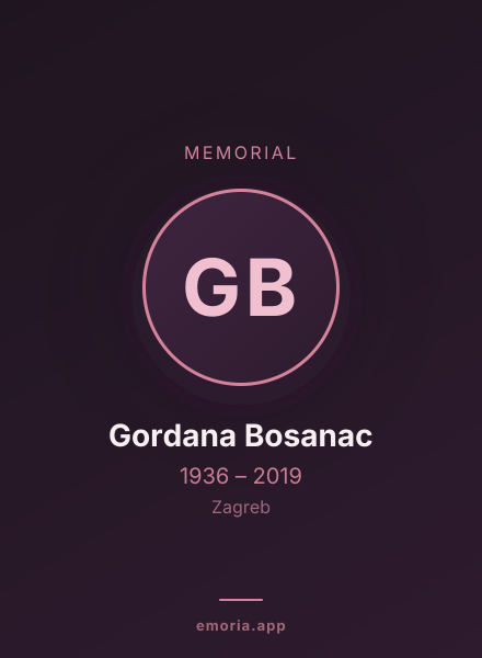 Memorial portrait of Gordana Bosanac