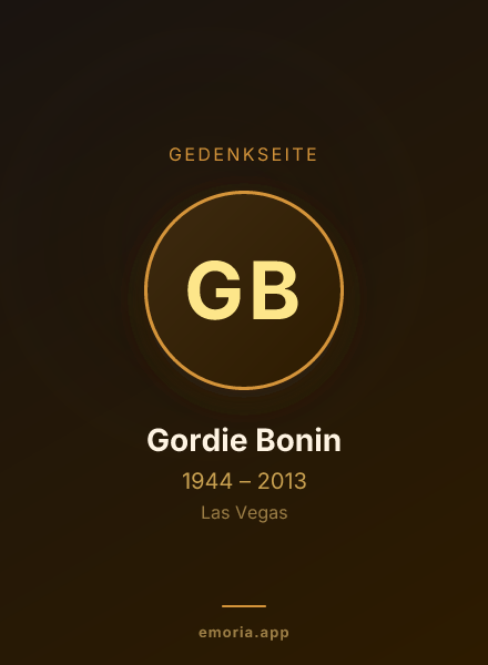 Gedenkportrait von Gordie Bonin