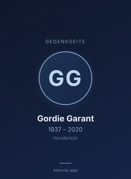 Gedenkportrait von Gordie Garant