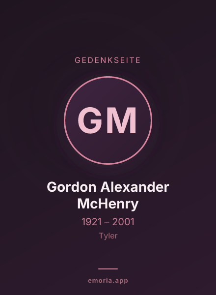 Gedenkportrait von Gordon Alexander McHenry