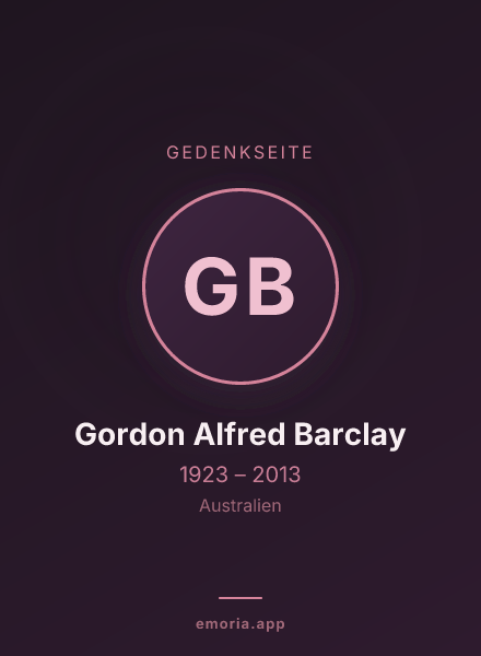 Gedenkportrait von Gordon Alfred Barclay