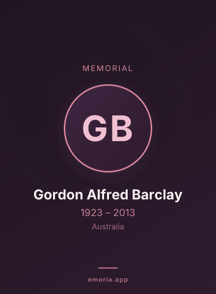 Memorial portrait of Gordon Alfred Barclay