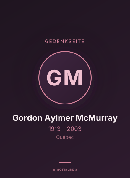 Gedenkportrait von Gordon Aylmer McMurray