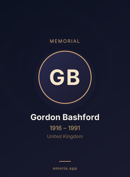Memorial portrait of Gordon Bashford
