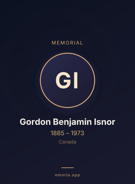 Memorial portrait of Gordon Benjamin Isnor