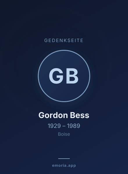 Gedenkportrait von Gordon Bess