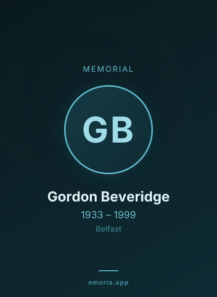 Memorial portrait of Gordon Beveridge