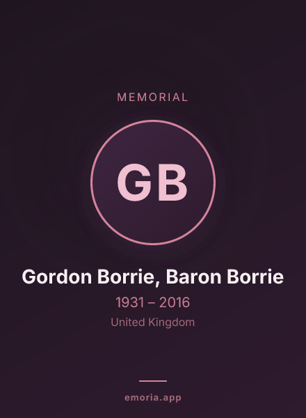 Memorial portrait of Gordon Borrie, Baron Borrie