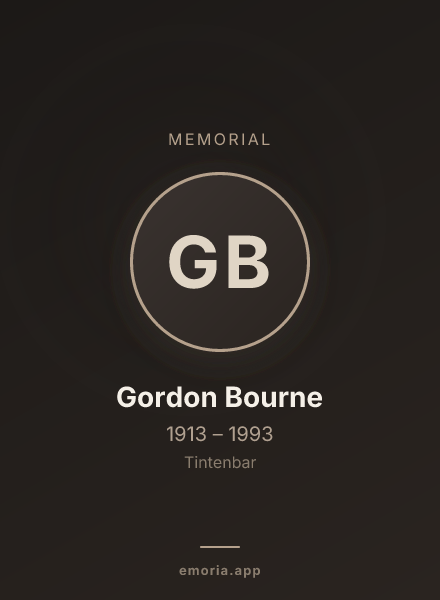 Memorial portrait of Gordon Bourne