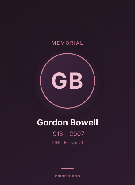 Memorial portrait of Gordon Bowell