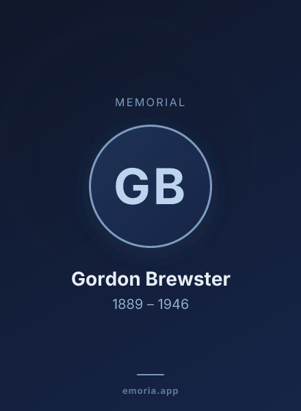 Memorial portrait of Gordon Brewster