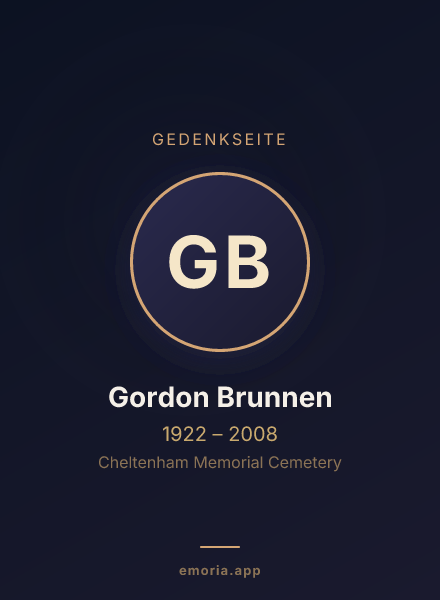 Gedenkportrait von Gordon Brunnen
