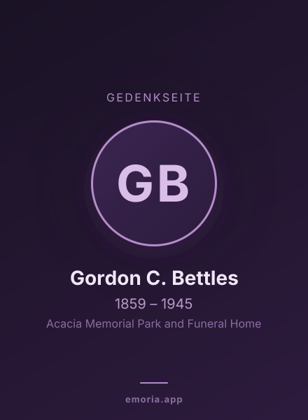 Gedenkportrait von Gordon C. Bettles