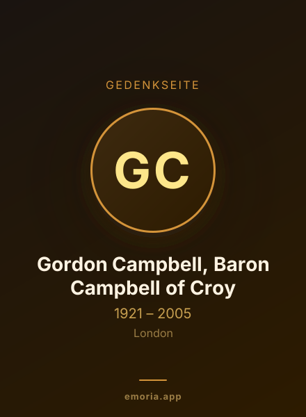 Gedenkportrait von Gordon Campbell, Baron Campbell of Croy