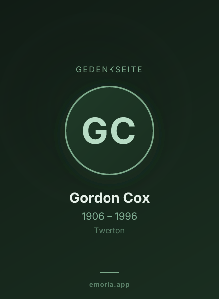 Gedenkportrait von Gordon Cox