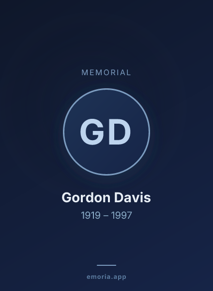 Memorial portrait of Gordon Davis