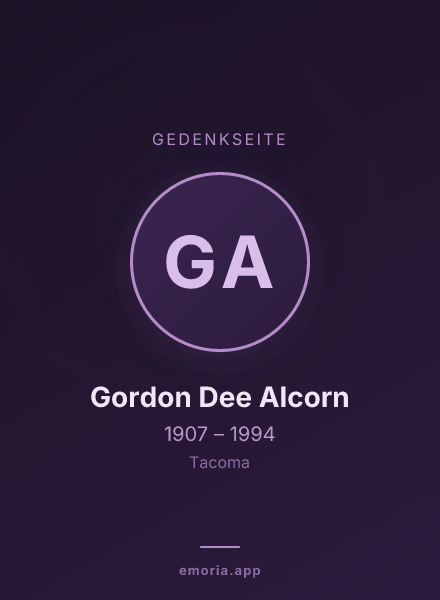 Gedenkportrait von Gordon Dee Alcorn