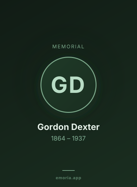 Memorial portrait of Gordon Dexter