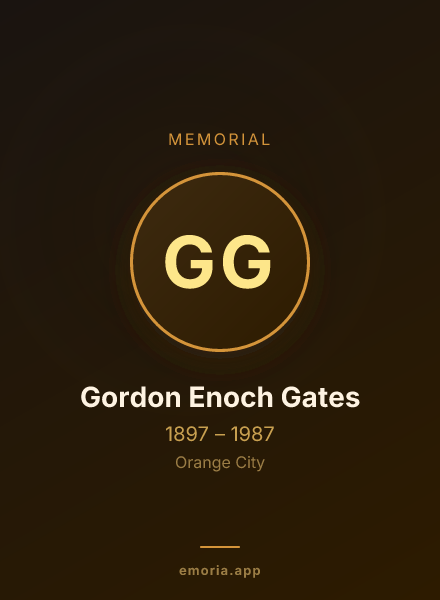 Memorial portrait of Gordon Enoch Gates