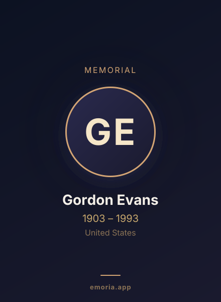 Memorial portrait of Gordon Evans