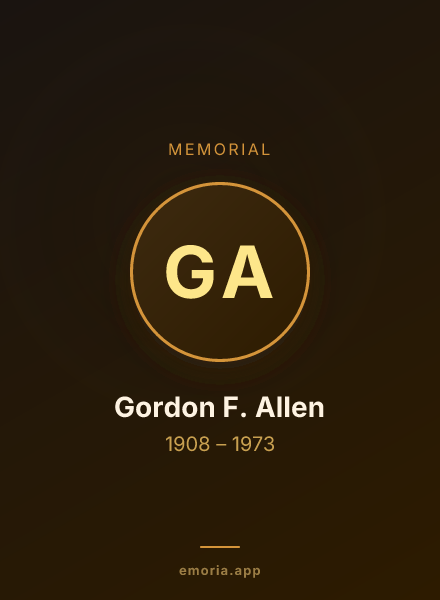 Memorial portrait of Gordon F. Allen