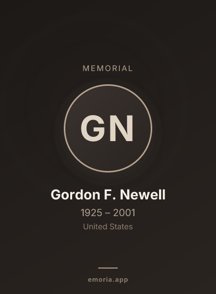 Memorial portrait of Gordon F. Newell