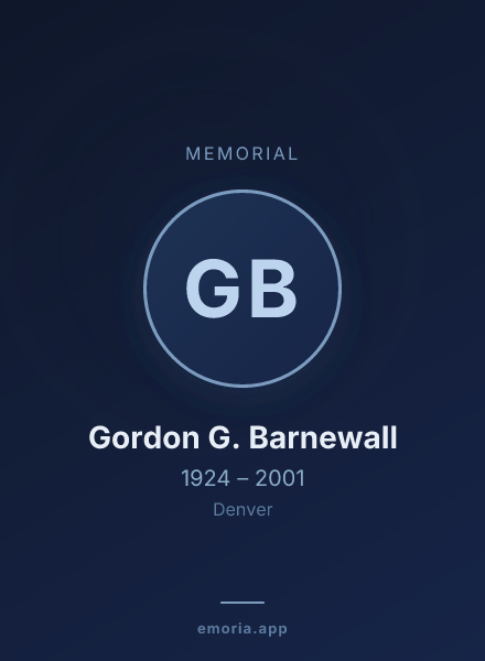 Memorial portrait of Gordon G. Barnewall