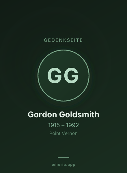 Gedenkportrait von Gordon Goldsmith