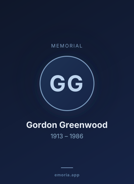 Memorial portrait of Gordon Greenwood