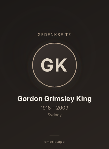 Gedenkportrait von Gordon Grimsley King