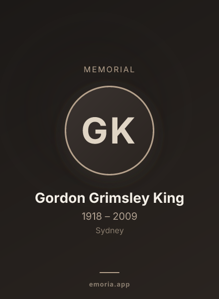 Memorial portrait of Gordon Grimsley King