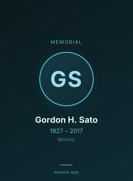Memorial portrait of Gordon H. Sato