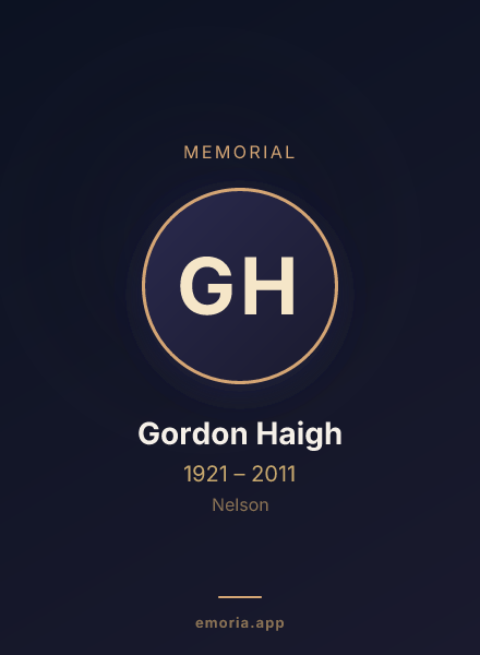 Memorial portrait of Gordon Haigh
