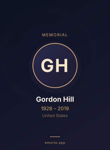 Memorial portrait of Gordon Hill