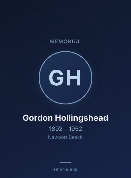 Memorial portrait of Gordon Hollingshead