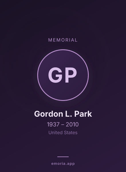 Memorial portrait of Gordon L. Park