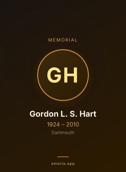 Memorial portrait of Gordon L. S. Hart