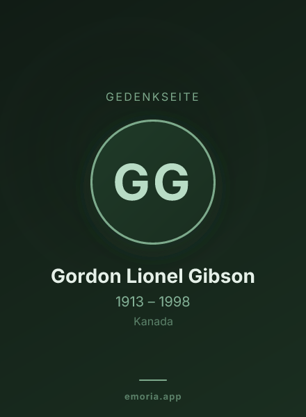 Gedenkportrait von Gordon Lionel Gibson