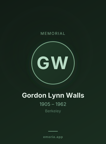 Memorial portrait of Gordon Lynn Walls