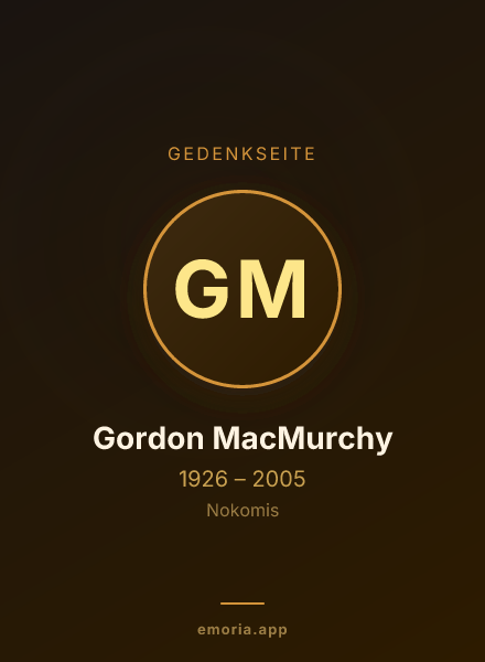 Gedenkportrait von Gordon MacMurchy
