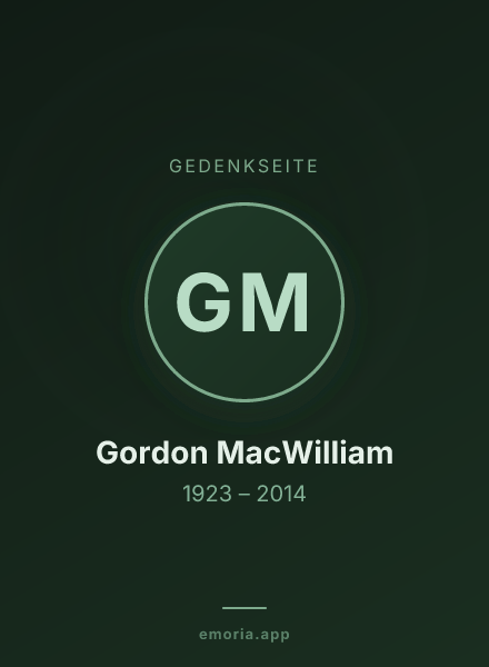 Gedenkportrait von Gordon MacWilliam