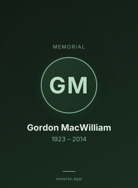 Memorial portrait of Gordon MacWilliam