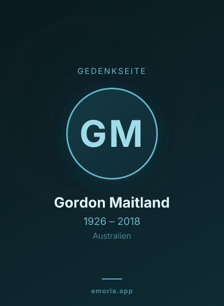 Gedenkportrait von Gordon Maitland