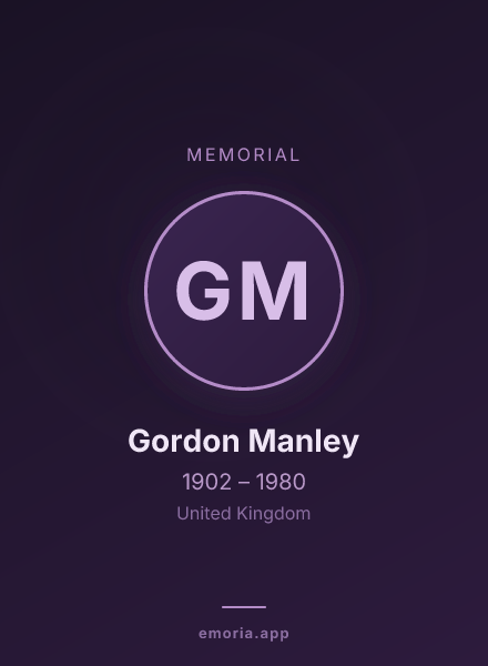Memorial portrait of Gordon Manley