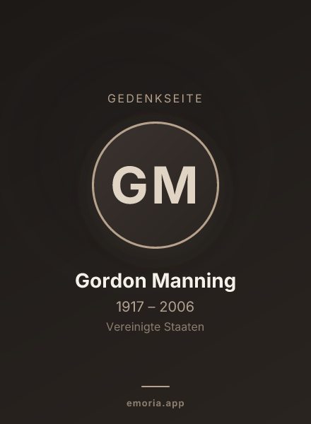 Gedenkportrait von Gordon Manning